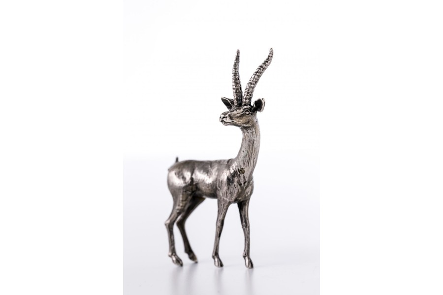 Antylopa Arezzo, miniaturka, srebro, Włochy – sztuka świata