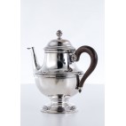 Dzbanek Lapparra & Gabriel, na herbatę, rączka hebanowa, srebro, Francja – neoklasycyzm.