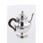 Dzbanek Lapparra & Gabriel, na herbatę, rączka hebanowa, srebro, Francja – neoklasycyzm.