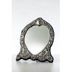 Lustro buduarowe W. Chawner zakute w srebro, Stary Londyn,  200-letnie, srebrne – neobarok