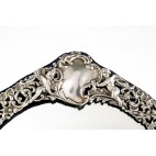 Lustro buduarowe W. Chawner zakute w srebro, Stary Londyn,  200-letnie, srebrne – neobarok