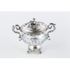 Cukiernica F.A.Debain kryta, srebrno-kryształowa, paryska, 150-letnia – nerokokowa.