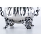 Cukiernica Enrico Goretta  z pokrywką, srebrna,   złocona, Włochy – postmodernizm