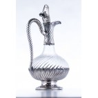 Dzban kryształowo-srebrny,  skręcany, na wodę, wino  Francja - klasycystyczny.