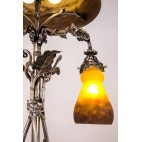 Lampa stojąca, reprezentacyjna Grand Verrerie de Croismare  Freres Muller, Francja–secesja.
