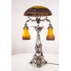 Lampa stojąca, reprezentacyjna Grand Verrerie de Croismare  Freres Muller, Francja–secesja.