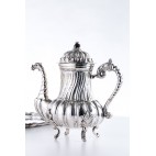 Serwis kawowo–herbaciany  reprezentacyjny, 6-elementowy srebrny, Włochy  - eklektyczny.