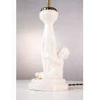 Lampka figuralna gabinetowa, z formowanego fajansu i mosiądzu Niemcy - Art Deco.